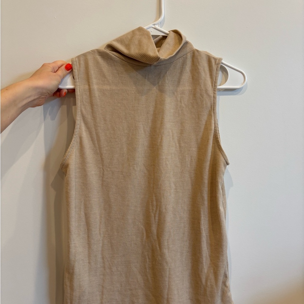 Mod Ref Ribbed Beige Turtleneck - Picture 2 of 4